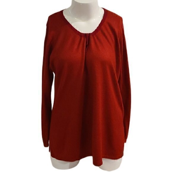 [Venezia] Red Drawstring Neck Sweater - Size 18/20 - Picture 1 of 9